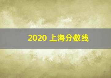 2020 上海分数线